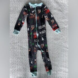 12 month footless pyjama/romper with forest creature print